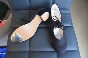 Black canvas cuban heel tap shoes - all sizes - t&p and other brands - Picture 1 of 3