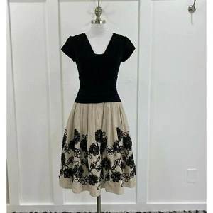 Vestido Colección Dressbarn Para Mujer Talla 4 Negro y Tostado Cremallera Trasera Boda Iglesia - Imagen 1 de 6