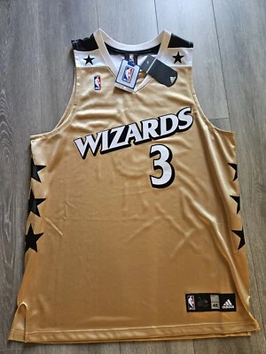 Adidas authentic Washington Wizards Caron Butler Jersey gold Nwt New rare 48 XL - Image 1 of 4