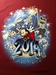  Disney Parks Mickey  Long Sleeve Maroon Size XXL Walt Disney 2014  - Picture 1 of 7