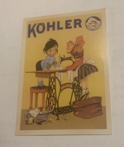 KOHLER Reproduction Sewing Machine Retro Vintage 5.5” X 3.75” Postcard Ad - Picture 1 of 4