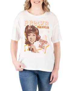 Aretha Franklin Logo Licensed Womens Graphic Queen Of Soul Tee Shirt Medium NWT - Picture 1 of 5