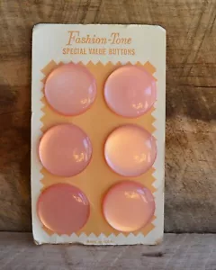 6 VTG Fashion-Tone Special Value Round Pink Shank Buttons on Card 1 1/4” USA - Picture 1 of 8