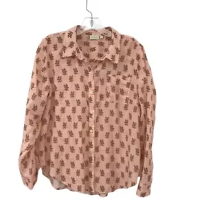 Spartina 449 Womens L Shirt Button Up Lois Shirt Pink House French Floral Flowy - Picture 1 of 4