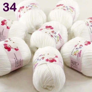Sale 8 Balls x 50g DK Baby Soft Cashmere Silk Wool Hand Knitting Crochet Yarn 34 - Picture 1 of 24