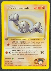 2000 Gym Heroes Brock's Geodude 66/132 1st Edition Pokemon Card Vintage WOTC - Picture 1 of 2