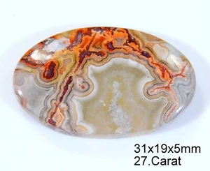 Piedras preciosas cabujón forma ovalada de ágata encaje multi loco 100 % natural 27 quilates CD = 0390 - Imagen 1 de 5