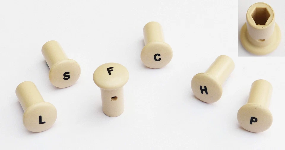 Classic Car L S F C H P Cream Knob Set, Morgan Alvis Morris Wolseley etc - Image 1 of 1