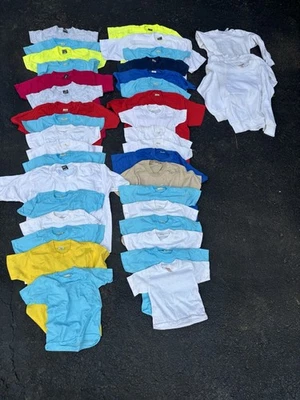 LOT X 35 BLANK T Shirt Screen Stars Kids 80s Vtg DEADSTOCK USA Single Stitch Tee - Image 1 of 4