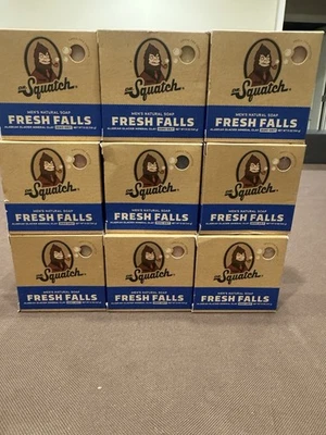 ( LOT OF 9 ) Dr. Squatch MEN'S NATURAL Bar Soap FRESH FALLS Scent 5 oz Each Bar - Image 1 of 2