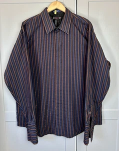 COOGIE XXL Mens Shirt Long Sleeve Button Up Vertical Stripes Street Wear Casual - Picture 1 of 12