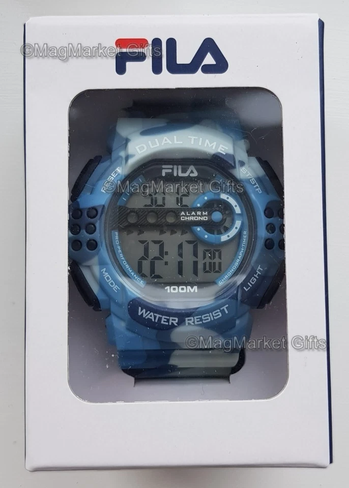 FILA BLUE CAMOUFLAGE FILACTIVE DIGITAL MENS WATCH · BRAND NEW ITEM - image 1 of 4