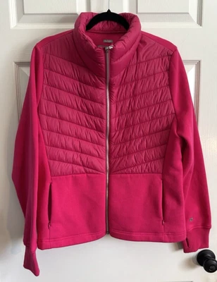 Chaqueta acolchada/polar para mujer Soia & Kyo Annick-N Mixed Media XL ROSA, NUEVA CON ETIQUETAS $225 Foto 1 de 4