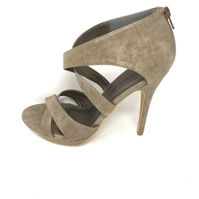 Michael Antonio Womens Platform Heels Size 8.5, Gold gilded Taupe, Rear Zipper - Image 1 of 4