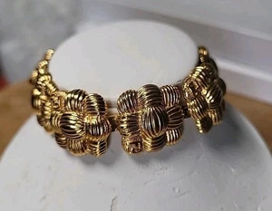 Vintage Fendi Weave Gold Plated Bracelet Authentic  - Picture 1 of 12