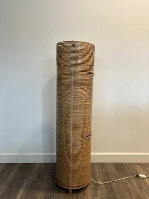 Vintage Japanese MCM Mid Century Modern Bamboo Floor Lamp Shizuoka Japan READ - Image 1 of 4