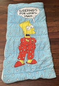 VTG 1990 Bart Simpson Cartoon Kids Youth Sleeping Bag - Picture 1 of 7