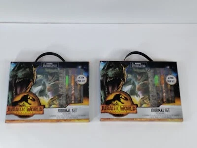 2 Jurassic Park Journal Gift Set Gel Pens Stickers Kids Birthday Gift Stationary - Image 1 of 4