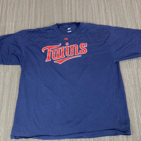 Minnesota Twins Joe Mauer Majestic Men's Blue T Shirt Size 2XL Blue Cover