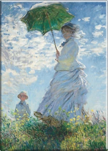 Magnet - Monet Frau Sonnenschirm Frau Sohn Kunst Impressionismus 1800er Künstler 3,5" Neu - Bild 1 von 2