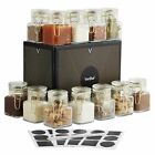 VonShef 12pc Glass Mini Storage Jars Set w/ Labels Gift Box 8x5cm
