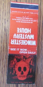 SCARY MATCHBOOK MATCHCOVER: WINCHESTER MYSTERY HOUSE (SAN JOSE, CALIFORNIA) -B21 - Picture 1 of 2
