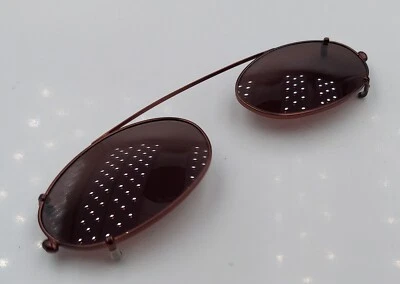 Vintage Vogue 3324 Brown Oval Metal Clip-On Sunglasses Frames Italy - Image 1 of 4