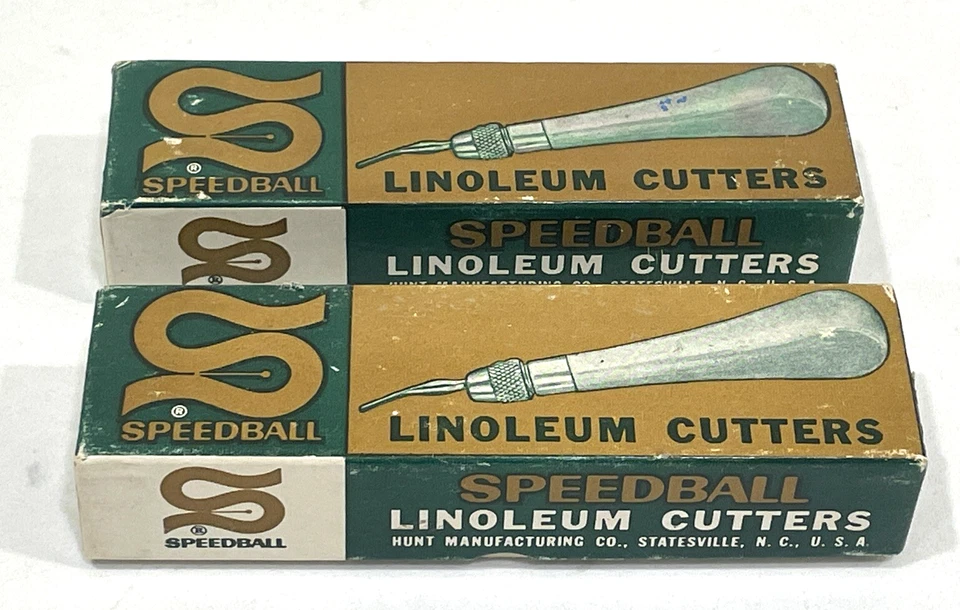 VTG Lot 2 No. 1 Speedball Linoleum Cutter Tools 2 Blades Orig Box No. 4131 USA - Image 1 of 4