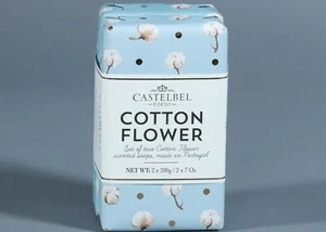 Set Of 2 CASTELBEL Porto COTTON FLOWER Scented Bar Soap 2 x 7 oz. Portugal - Picture 1 of 2