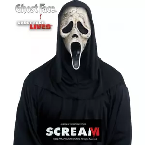 Scream Ghost Face Adult Aged Hooded Halloween Mask Halloween Horror - Picture 1 of 1