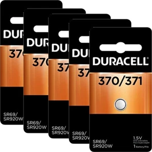 5 Pcs Duracell 370/371 1.5V Silver Oxide Battery - Picture 1 of 3