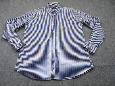 Camisa masculina Paul & Shark grande 42 listrada amarela azul iatismo adulto feita na Itália - Imagem 1 de 4