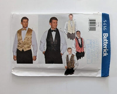 Butterick 5436 vest and bow tie sewing pattern - size L-XL - complete - Image 1 of 4