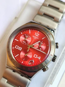 Swatch Irony Chrono YCS563G Blustery Red Neu/New - Picture 1 of 4
