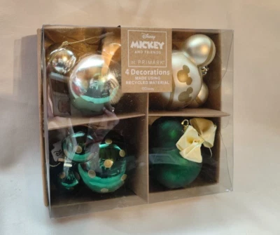 Disney Weihnachtskugel 4 TL. Mickey Mouse Maus Christbaum Schmuck 8cm groß NEU - Bild 1 von 3