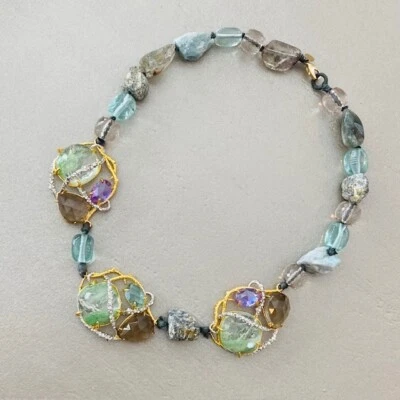 NUEVO SIN ETIQUETAS $1,025 Alexis Bittar Elements Maldivas Cristal Vid Collar Distintivo Foto 1 de 4