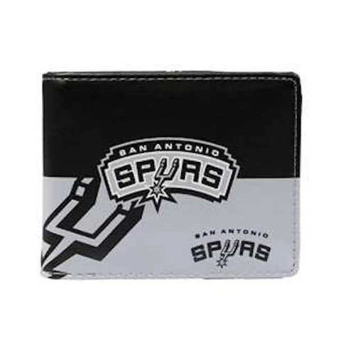 San Antonio Spurs NBA Men's Printed Logo Leather Bi-Fold Wallet Cover