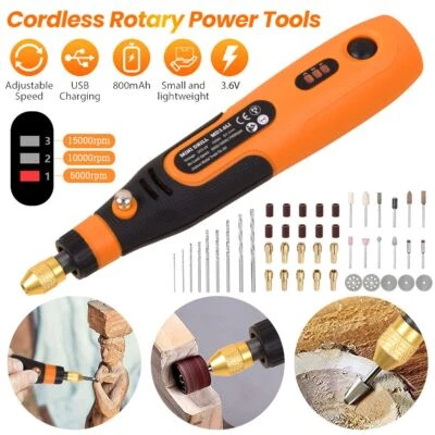 Cordless Rotary Tool Kit for Sanding Polishing Drilling Etching DIY Fine Work - Image 1 of 4