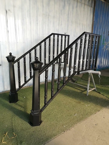 BEAUTIFUL WROUGHT AND CAST IRON EXTERIOR ESTATE STAIRCASE RAILINGS - PIR56 Cover