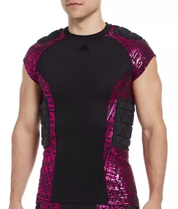 New Adidas Adult Techfit Padded Compression Charged Pink Shirt Size L - Picture 1 of 5