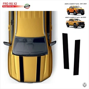 Ford Ranger Motorhaubenaufkleber Streifen 4x4 Pick-up - FRD RG X2 - Bild 1 von 1