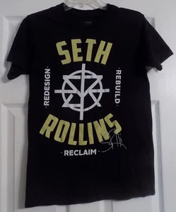 Adult WWE Black Seth Rollins Redesign Rebuild Reclaim Short Sleeve Shirt Size S - Picture 1 of 5