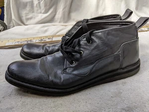 John Varvatos Chukka Boots Men 12 M Black Leather Lace Up Casual - Picture 1 of 9
