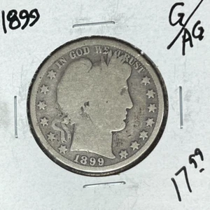 1899 ARGENTO BARBIERE MEZZO DOLLARO ~ BUONO/AG ~BELLA MONETA~ BASSI COSTI DI SPEDIZIONE - Foto 1 di 2