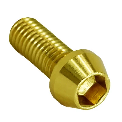 FANTIC26 Aluschraube M5x15 konisch für Fahrrad E-Bike Tuning 4mm Innensechskant gold