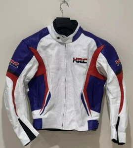 Honda HRC Motorcycle Racing Jacket Cowhide Leather Motorbike Sport Biker Jacket - Picture 1 of 3