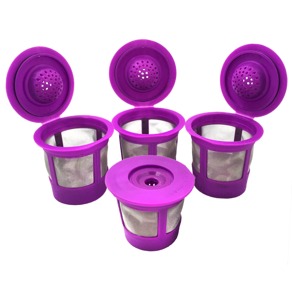 4 Reusable Refillable Single Coffee Mesh Filter K-Cup for Keurig 2.0 & 1.0 - Imagem 1 de 1