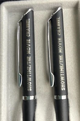 Conjunto de caneta e lápis Quill preto fosco SHOWTIME THE MOVIE CHANNEL colecionável novo - Imagem 1 de 4