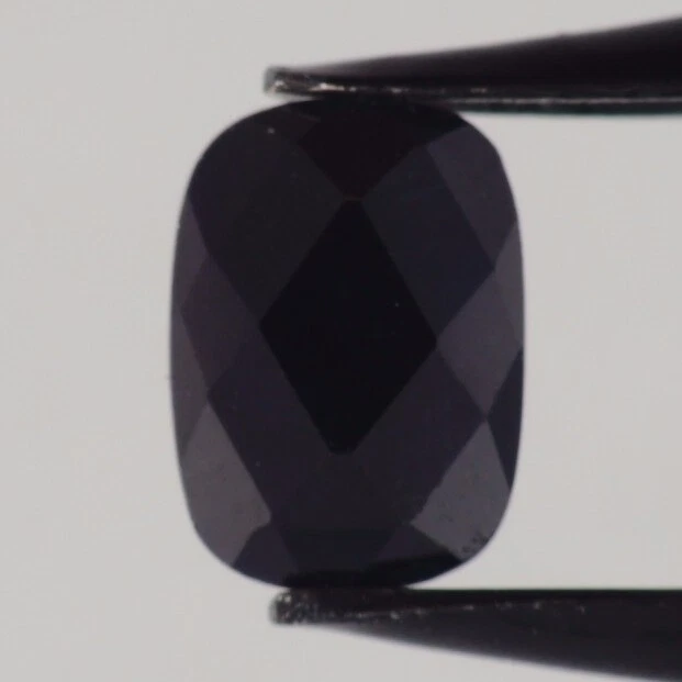 BLACK SAPPHIRE 7x5 MM CUSHION CUT CHECKERBOARD TOP EARTH MINED AND TREATED F-803 - Image 1 of 1