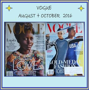 2 x Vogue Issue Magazine AUGUST + OCTOBER 2016 Fashion Designers New Sealed LOT - Picture 1 of 3